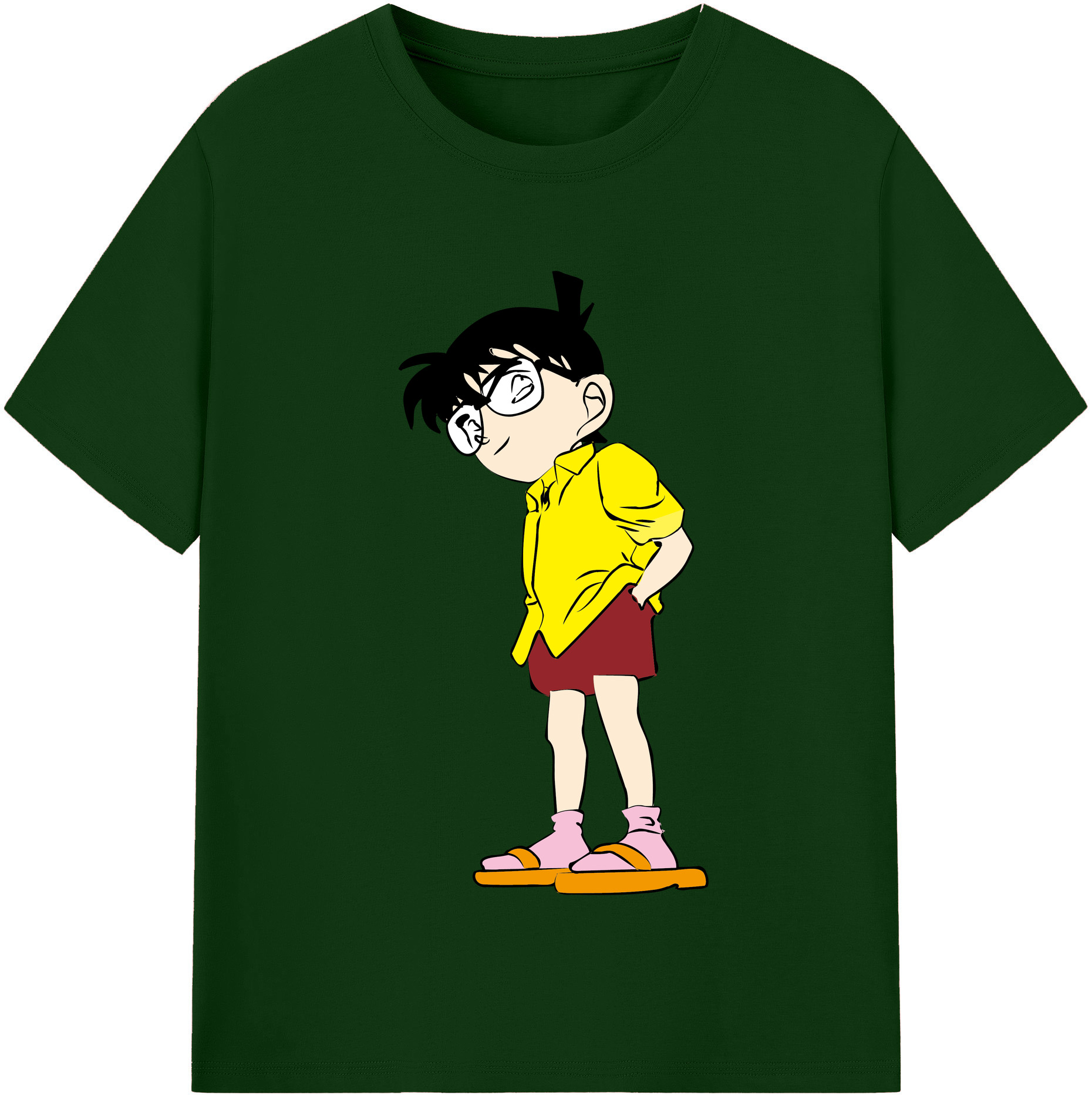 （画像用） 名探偵コナン 江戸川 コナン Detective Conan Conan Edogawa 綿100％半袖Tシャツ（フロントプリント）
